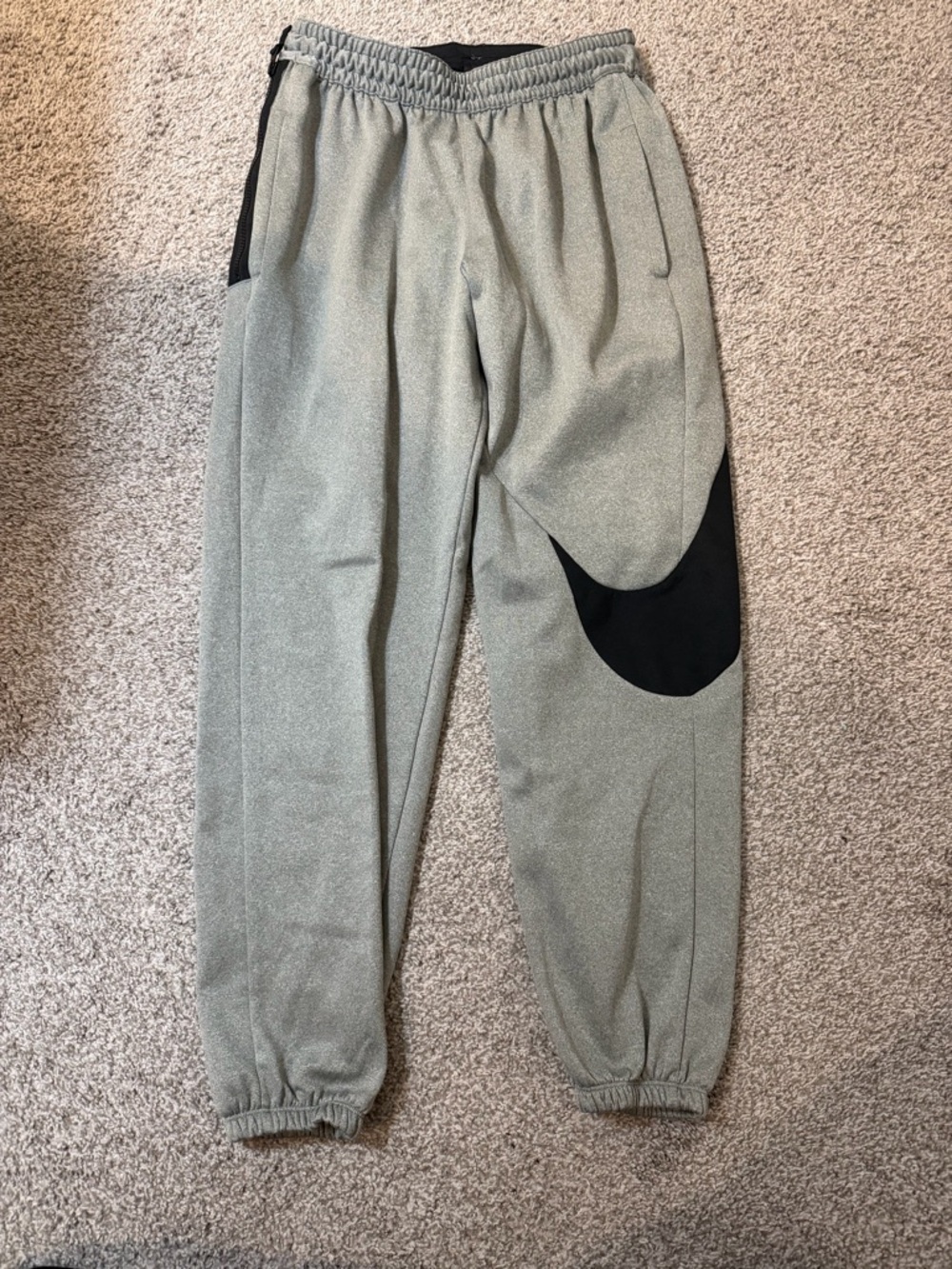 Nike Light Gray Joggers with Black Swoosh